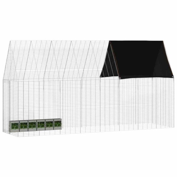 vidaXL Klietka pre králiky Strieborná 400 x 100 x 210 cm – Obrázok 3