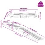 vidaXL Nakladacia rampy Strieborná 185 x 22,5 x 4,5 cm – Obrázok 11