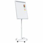 vidaXL Magnetická biela tabuľa Šedý a biely 62 x 62,5 x 197 cm EPS – Obrázok 2