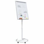 vidaXL Magnetická biela tabuľa Šedý a biely 62 x 62,5 x 197 cm EPS – Obrázok 3
