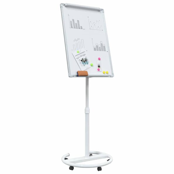 vidaXL Magnetická biela tabuľa Šedý a biely 62 x 62,5 x 197 cm EPS – Obrázok 3