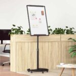 vidaXL Magnetická biela tabuľa Biela a čierna 62 x 62 x 195 cm EPS