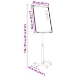 vidaXL Magnetická biela tabuľa Biela a čierna 62 x 62 x 195 cm EPS – Obrázok 11