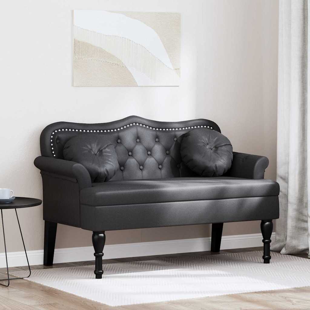 42019284_1.jpg vidaXL Chesterfield lavica Čierna 120,5 x 65 x 75 cm Umelá koža – Obrázok 1