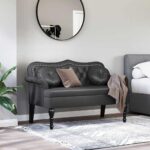 vidaXL Chesterfield lavica Čierna 120,5 x 65 x 75 cm Umelá koža – Obrázok 3