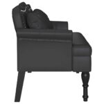 vidaXL Chesterfield lavica Čierna 120,5 x 65 x 75 cm Umelá koža – Obrázok 5