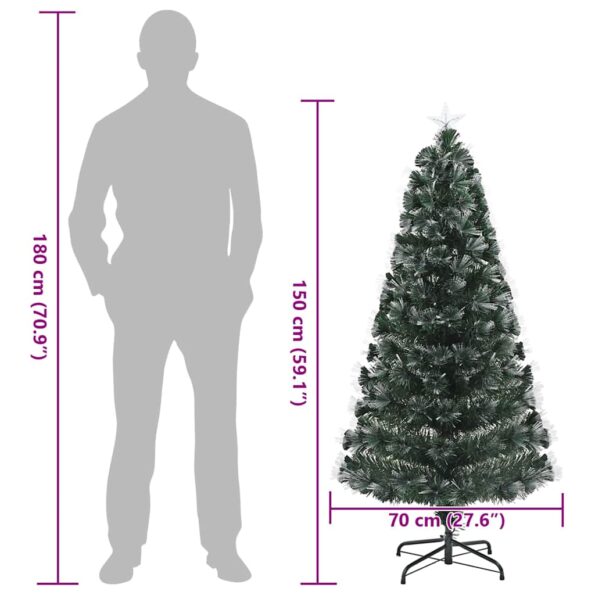 vidaXL Umelý vianočný stromček Zelená 150 cm PVC – Obrázok 13