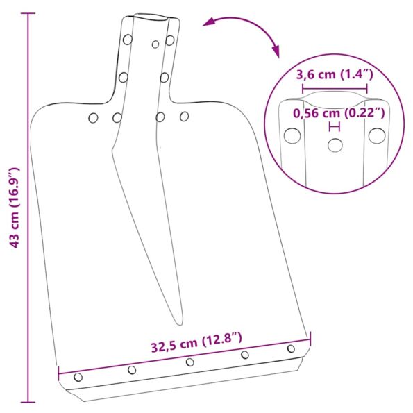 vidaXL Hlava lopaty Strieborná 43 x 32,5 cm Hliník – Obrázok 11