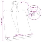 vidaXL Hlava lopaty 4 pcs Strieborná 45 x 38 cm Hliník – Obrázok 12