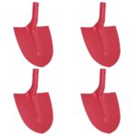 vidaXL Hlava lopaty 4 pcs Červená 39,5 x 27,5 cm – Obrázok 2