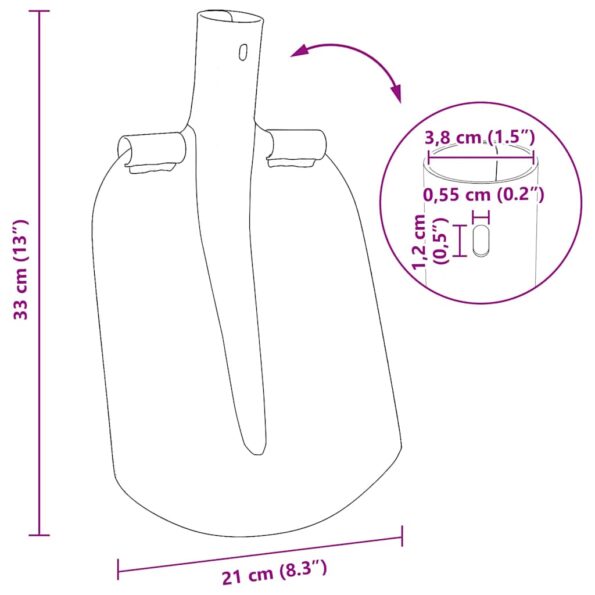vidaXL Hlava lopaty Strieborná 33 x 21 cm – Obrázok 11