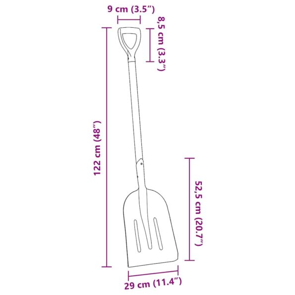 vidaXL Lopatka Strieborná 29 x 122 cm Hliník – Obrázok 8