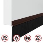 vidaXL Samolepiace tesnenia dverí s kefou 2 pcs Hnedá 100 cm – Obrázok 8