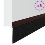 vidaXL Samolepiace tesnenia dverí s kefou 6 pcs Hnedá 100 cm – Obrázok 3