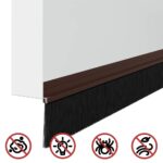vidaXL Samolepiace tesnenia dverí s kefou 12 pcs Hnedá 100 cm – Obrázok 8
