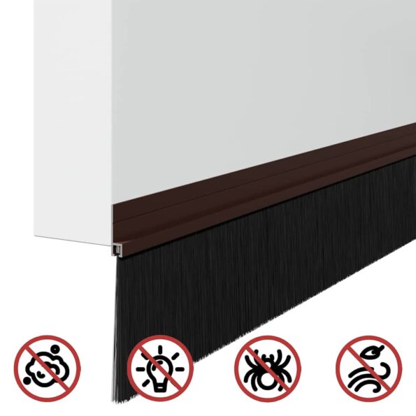 vidaXL Samolepiace tesnenia dverí s kefou 12 pcs Hnedá 100 cm – Obrázok 8