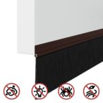 vidaXL Samolepiace tesnenia dverí s kefou 12 pcs Hnedá 100 cm – Obrázok 8