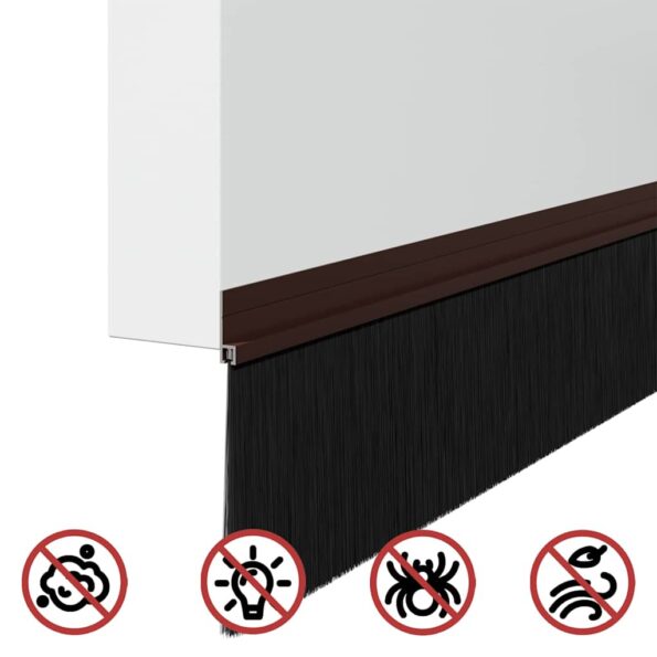 vidaXL Samolepiace tesnenia dverí s kefou 12 pcs Hnedá 100 cm – Obrázok 8