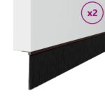 vidaXL Samolepiace tesnenia dverí s kefou 2 pcs Hnedá 100 cm – Obrázok 2