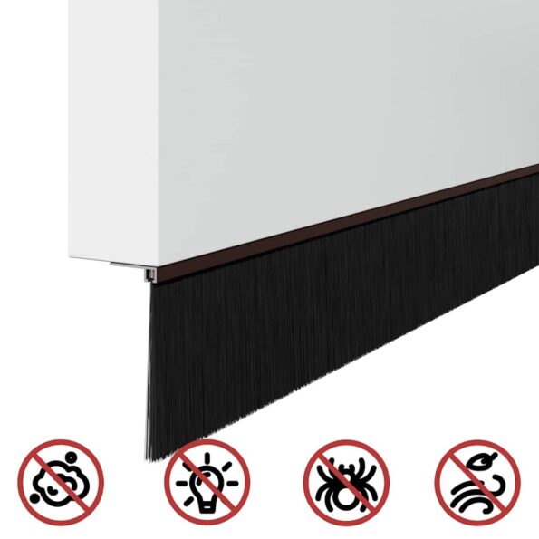 vidaXL Samolepiace tesnenia dverí s kefou 2 pcs Hnedá 100 cm – Obrázok 9