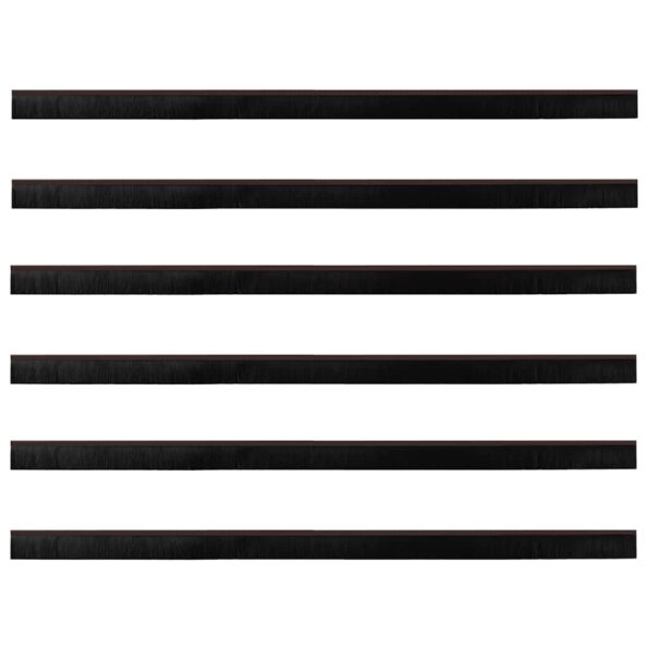 vidaXL Samolepiace tesnenia dverí s kefou 6 pcs Hnedá 100 cm – Obrázok 5