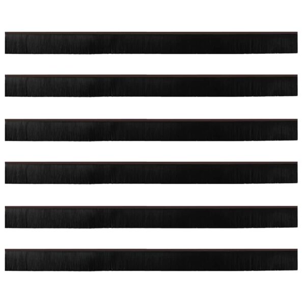 vidaXL Samolepiace tesnenia dverí s kefou 6 pcs Hnedá 100 cm – Obrázok 5