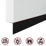 vidaXL Samolepiace tesnenia dverí s kefou 6 pcs Hnedá 100 cm – Obrázok 9