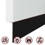 vidaXL Samolepiace tesnenia dverí s kefou 6 pcs Hnedá 100 cm – Obrázok 9