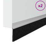 vidaXL Samolepiace tesnenia dverí s kefou 2 pcs Strieborná 100 cm – Obrázok 3