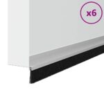 vidaXL Samolepiace tesnenia dverí s kefou 6 pcs Strieborná 100 cm – Obrázok 3