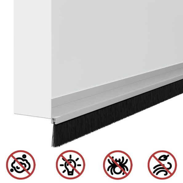 vidaXL Samolepiace tesnenia dverí s kefou 6 pcs Strieborná 100 cm – Obrázok 8