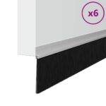 vidaXL Samolepiace tesnenia dverí s kefou 6 pcs Strieborná 100 cm – Obrázok 3
