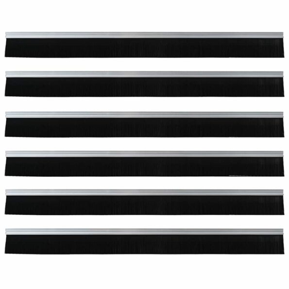 vidaXL Samolepiace tesnenia dverí s kefou 6 pcs Strieborná 100 cm – Obrázok 5