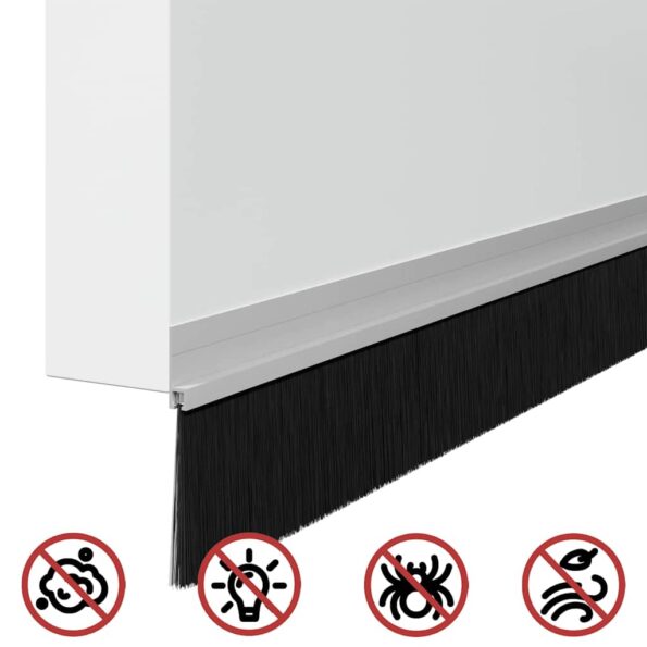 vidaXL Samolepiace tesnenia dverí s kefou 12 pcs Strieborná 100 cm – Obrázok 8