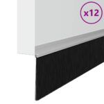 vidaXL Samolepiace tesnenia dverí s kefou 12 pcs Strieborná 100 cm – Obrázok 3