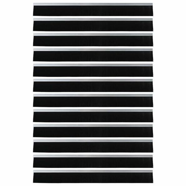 vidaXL Samolepiace tesnenia dverí s kefou 12 pcs Strieborná 100 cm – Obrázok 5