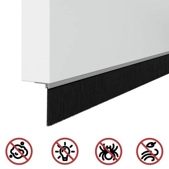 vidaXL Samolepiace tesnenia dverí s kefou 2 pcs Strieborná 100 cm – Obrázok 9