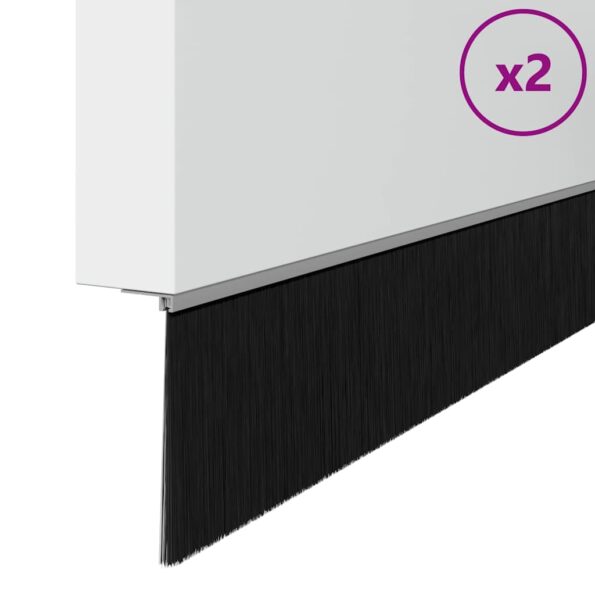 vidaXL Samolepiace tesnenia dverí s kefou 2 pcs Strieborná 100 cm – Obrázok 2
