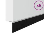 vidaXL Samolepiace tesnenia dverí s kefou 6 pcs Strieborná 100 cm – Obrázok 2