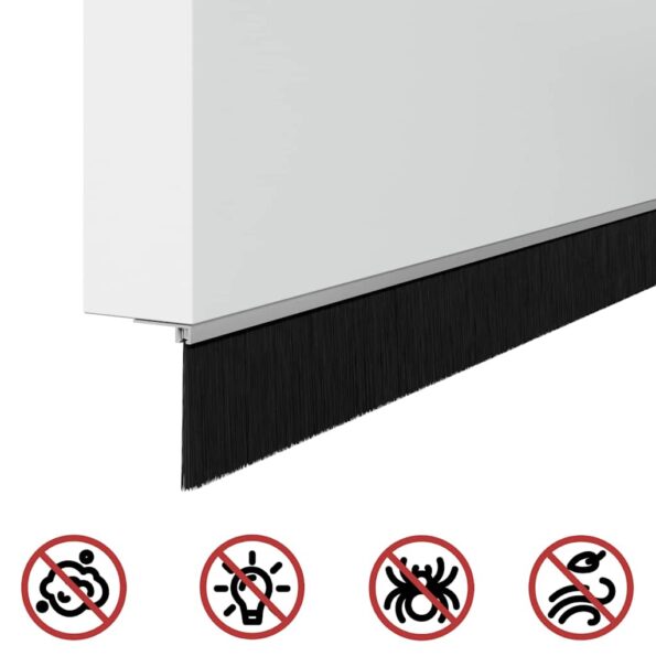 vidaXL Samolepiace tesnenia dverí s kefou 6 pcs Strieborná 100 cm – Obrázok 9