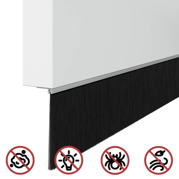 vidaXL Samolepiace tesnenia dverí s kefou 6 pcs Strieborná 100 cm – Obrázok 9