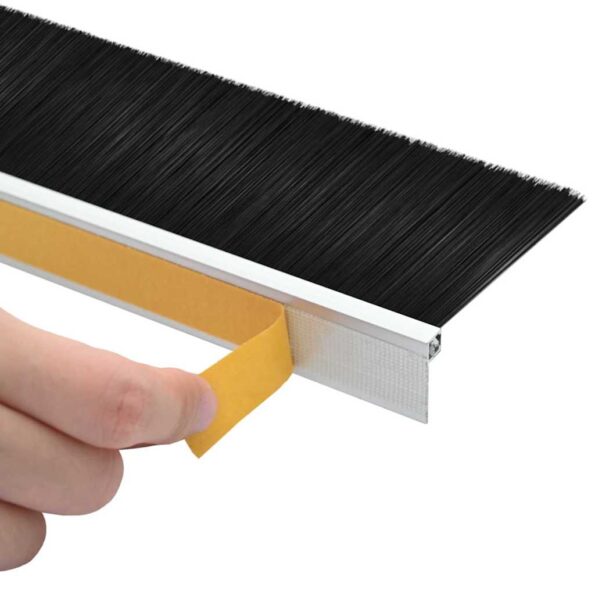 vidaXL Samolepiace tesnenia dverí s kefou 12 pcs Strieborná 100 cm – Obrázok 8