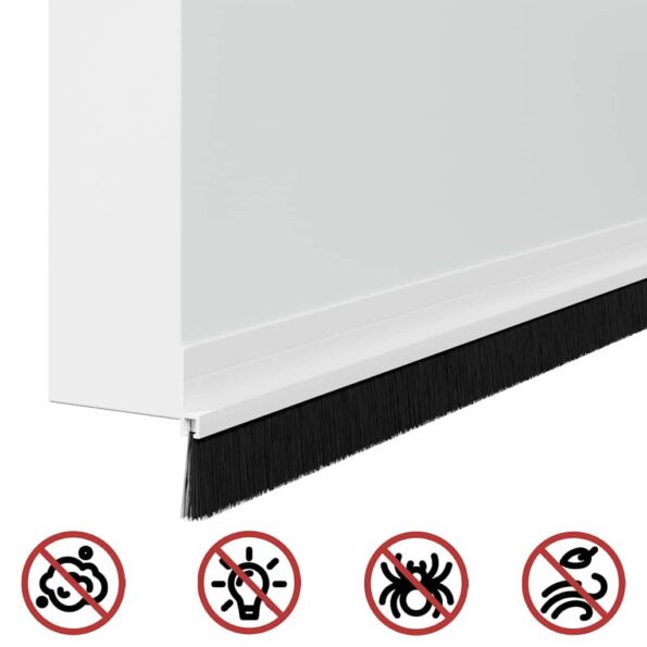 vidaXL Samolepiace tesnenia dverí s kefou 6 pcs Biela 100 cm – Obrázok 8