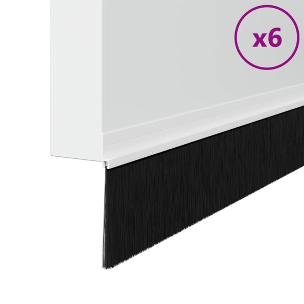 vidaXL Samolepiace tesnenia dverí s kefou 6 pcs Biela 100 cm – Obrázok 3