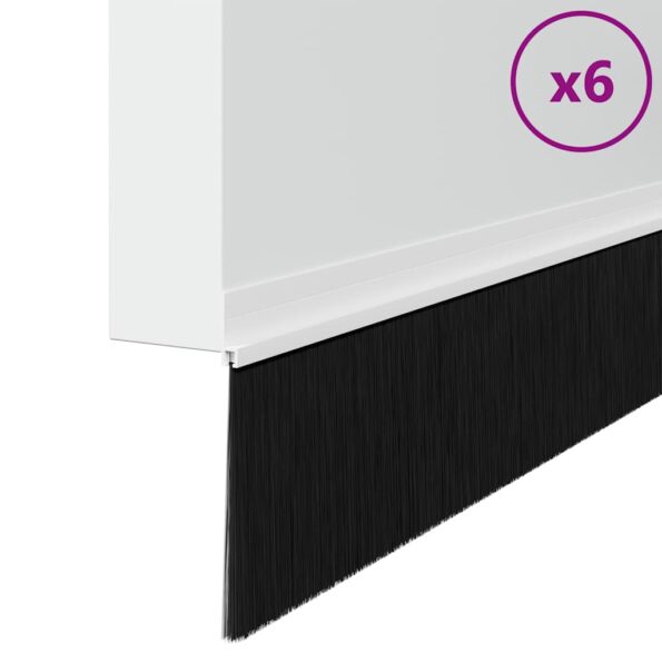 vidaXL Samolepiace tesnenia dverí s kefou 6 pcs Biela 100 cm – Obrázok 3