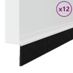 vidaXL Samolepiace tesnenia dverí s kefou 12 pcs Biela 100 cm – Obrázok 3