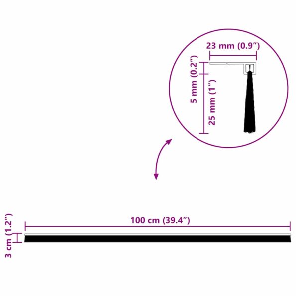 vidaXL Samolepiace tesnenia dverí s kefou 2 pcs Biela 100 cm – Obrázok 11