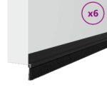 vidaXL Samolepiace tesnenia dverí s kefou 6 pcs Čierna 100 cm – Obrázok 3