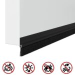 vidaXL Samolepiace tesnenia dverí s kefou 6 pcs Čierna 100 cm – Obrázok 8