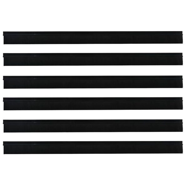 vidaXL Samolepiace tesnenia dverí s kefou 6 pcs Čierna 100 cm – Obrázok 5